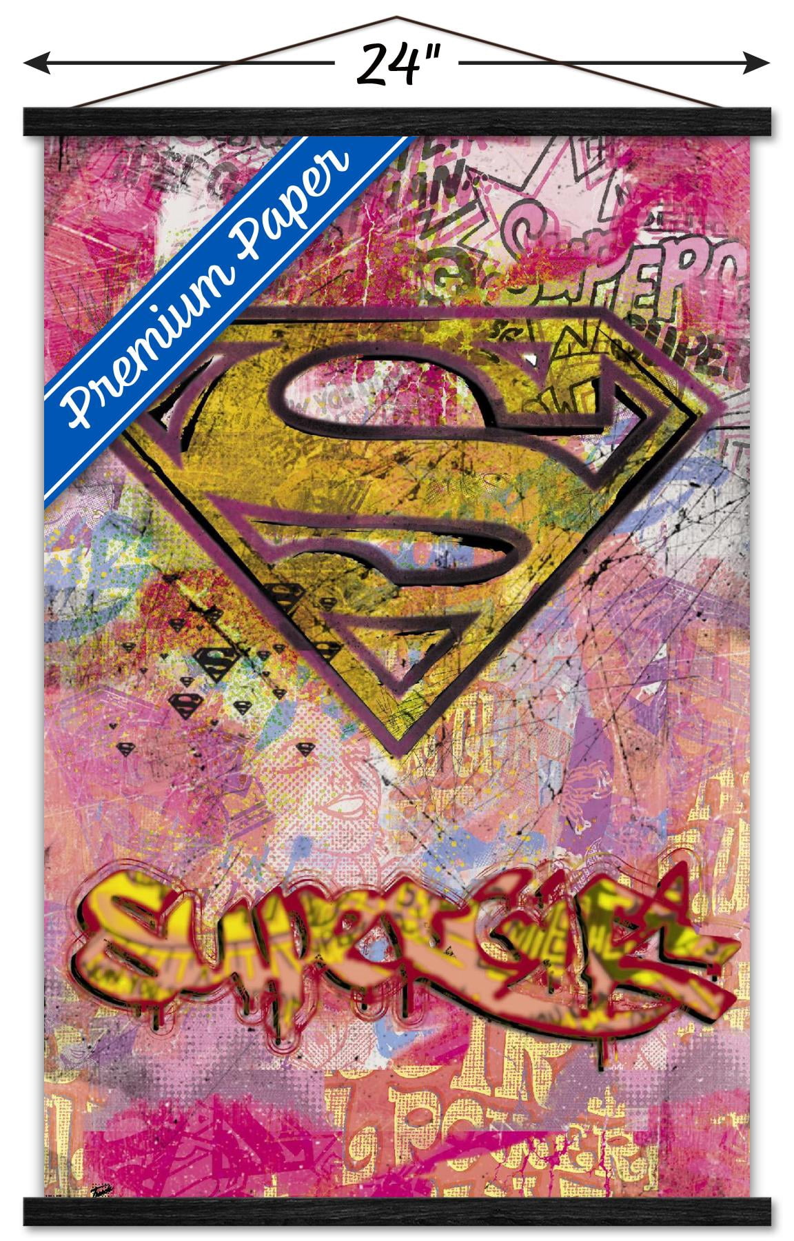 DC Comics - Supergirl Wall Poster with Wooden Magnetic Frame, 22.375" x 34"