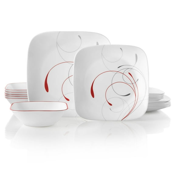 Corelle Splendor 18-Piece Square Glass Dinnerware Set (Service for 6)