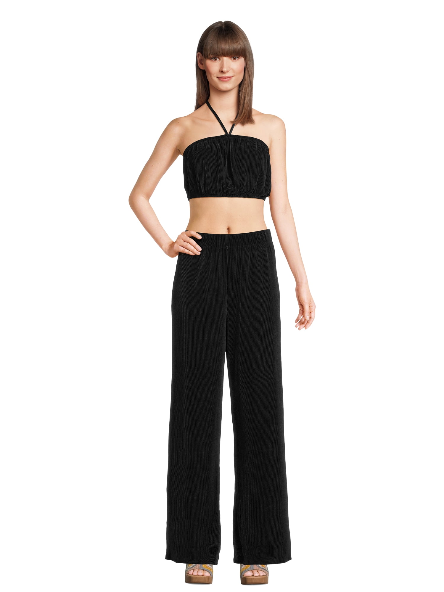 No Boundaries Tube Top and Pants Set, 2 Piece, Women’s and Women’s Plus