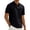 Black, variant on VgaVtl Short Sleeve Men Polo Shirt Cotton Linen Summer Collared Shirts for Men Plain Yellow with Pocket Soft Shirts