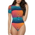 thumbnail image 1 of Fotbe Lighthouse and Whale Body de Mujer con Cuello Redondo y Mangas Cortas, Sin Mangas Ajustado, Suave, Cómodo y Básico-Medium, 1 of 7