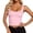 Red, variant on Women's Sleeveless Strappy Tank Square Neck Double Layer Workout Crop Top BU1 S