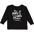 thumbnail image 3 of Inktastic Spring Break the Beach is My Happy Place Boys or Girls Long Sleeve Toddler T-Shirt, 3 of 5