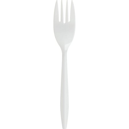 HTYSUPPLY GJO20000 Polypropylene Medium-Weight Fork  White (Pack of 1000)