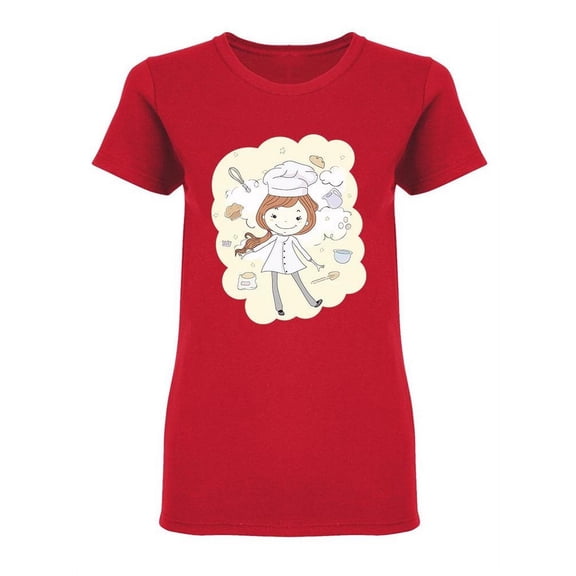 Girl Wearing Baking Uniform Shaped T-Shirt Women -Image by Shutterstock, Female Small