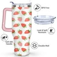 thumbnail image 3 of Strawberry Fruit 40 Oz Tumbler with Handle Lid and Straw, Stainless Steel Double Walled Vacuum Insulated Cup, Cute Anniversary Wedding Birthday Gifts Tumbler for Women Men Friends Outdoor Indoor, 3 of 7