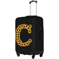 thumbnail image 3 of Sunflower Initial Name C Black Luggage Cover Elastic Washable Stretch Suitcase Protector Anti-Scratch Travel Suitcase Cover for Kid and Adult L (Fit 25-28 inch suitcase), 3 of 6