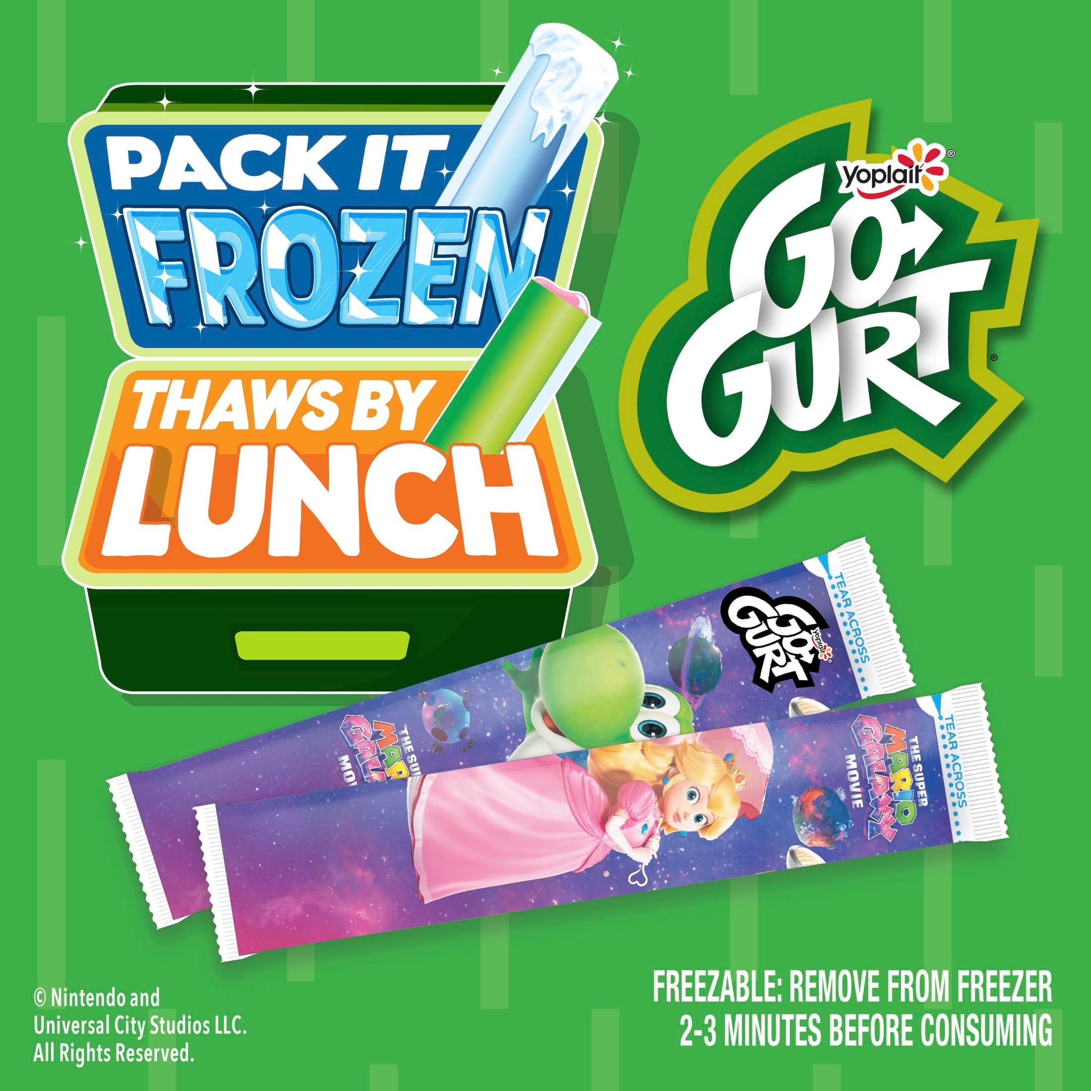 Go-GURT The Super Mario Galaxy Movie, Strawberry and Berry Yogurt Tubes, 24 Count, 48 oz