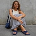 Cushionaire Lanky Strappy Sandals for Women, Trendy Multi-Strap Square ...