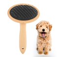 thumbnail image 1 of Cepillo de madera para mascotas, peine de aseo, cepillo removedor de pelo profesional para gatos y gatos esponjosos PerrosCabeza Redonda Pequeña, 1 of 5
