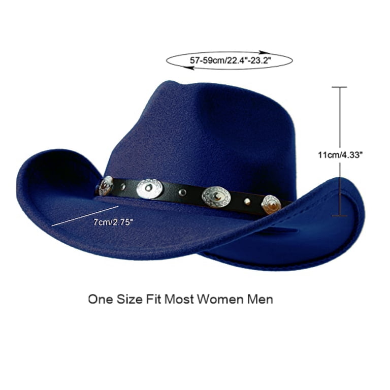 LZLER Western Cowboy Hat for Men Women Felt Wide Brim  display picture 2