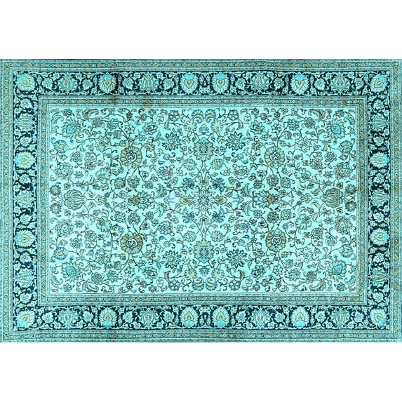Ahgly Company Indoor Rectangle Persian Light Blue Traditional Area Rugs, 7' x 10'