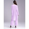 thumbnail image 3 of inlzdz Womens Chiffon Pant Suits 3 Piece Mother of The Bride Wedding Outfit Evening Cocktail Party Suit 04 Lavender XXL, 3 of 7