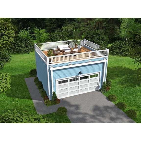 763-594: Modern Garage 0 Bed, 0 Bath Luxury Home Plan, 0 Sq Ft: Full Blueprints with License to Build by Home Plan Marketplace - Lesuto