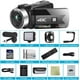 Caméra Vidéo Caméscope 4K 56MP, Caméra de Vlogging avec Vision Nocturne Infrarouge, Zoom Numérique 16X, Microphone, Télécommande 24g – image 2 sur 7