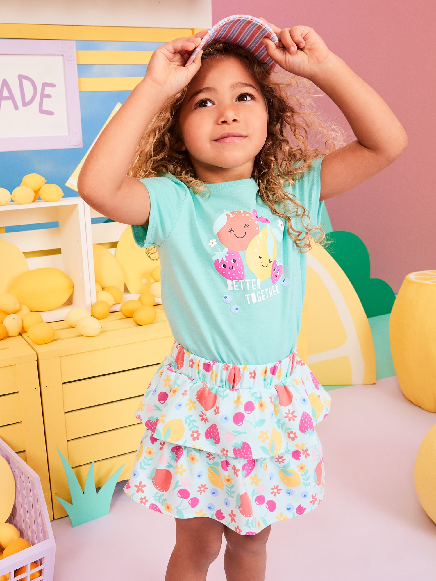 Garanimals Newborn, Baby & Toddler Girl Cotton 3-Piece Set, Tank, Tee & Scooter Skirt, Sizes 0-6T