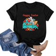 thumbnail image 1 of Cathalem Crop Tops pour Femmes Col Rond Ajusté T-Shirt Mignon Moulant Basique, Noir TTG, 1 of 4