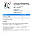 thumbnail image 2 of Front and Rear Control Arm Sway Bar Link Tie Rod Kit - Compatible with 2001 - 2003 Chrysler Voyager 2002, 2 of 2