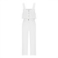 thumbnail image 4 of Womens Summer Sets Trendy Outfits for Women Clothing Set Female Round Neck Sleeveless Tops Pants Sets Long Pant Style S_394 Women's Tracksuits White S, 4 of 8