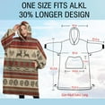 thumbnail image 4 of Oversized Wearable Blanket Hoodie,Red and Brown Christmas Pattern Sherpa Blanket Hoodie with Super Pockets,Super Warm Fuzzy Pullover for Women & Men, 4 of 6