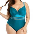 thumbnail image 2 of Swimwear Push Up Solid Color One-piece Mesh Hollow Backless Women Swimsuit for Beach, 2 of 7