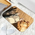 thumbnail image 4 of 1pc Three Cats Lying on the Floor Absorbent Non-Slip Bathroom Thickened Flannel Rug Decor,Soft,Quick Drying,Suitable For Indoor/outdoor Use,Bathrooms,Bedrooms,Kitchens,Terrace,Laundry Rooms,16"x24", 4 of 9