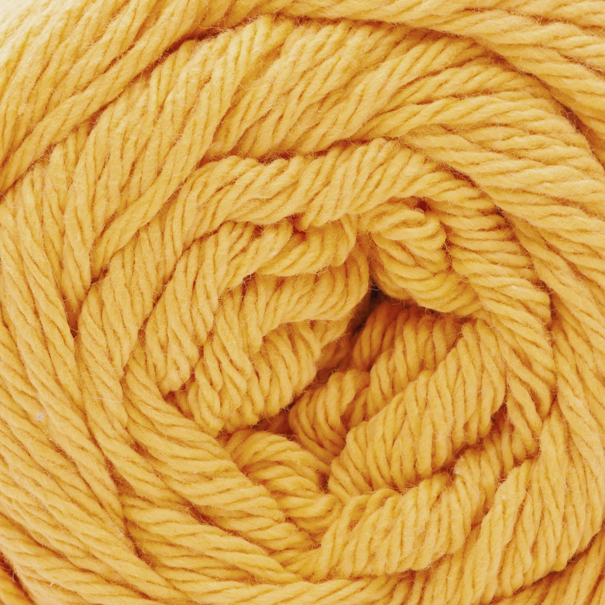 (3 pack) Peaches & Creme Solid 4 Medium Cotton Yarn, Gold 2.5oz/70.9g, 120 Yards
