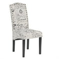 thumbnail image 3 of Cfowner Modern Dining Chairs Set of 2, Fabric Tufted High Back ArmlessChairs with Wood Legs, Accent Chairs for Dining Room/Living Room/Kitchen, Script Pattern, 3 of 7