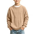 thumbnail image 2 of Kezqiaxn Teen Boy Clothes Long Sleeve Crewneck Sweatshirt with Pocket Fall Fashion Basic Pullover Tops School Kids Clothes Size 5-16, 2 of 6