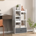 thumbnail image 4 of Patiojoy Tree Shaped Bookcase with Drawer Free Standing Bookshelf with 7 Open Storage Shelves Tall Display Rack with Bookshelves White, 4 of 10