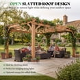 thumbnail image 3 of LUXOAK 12x16 ft Outdoor Wooden Pergola, Large Solid Cedar Pergola Kit with Slatted Roof Design, Heavy-Duty Frame for Backyard, Red-Brown Finish, 3 of 9