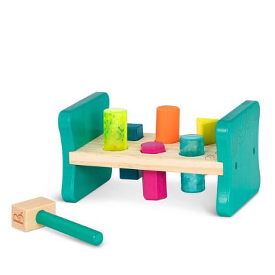 Wooden Pounding Bench with Hammer Toy Gift for Age 1 2 3 Years Old & Up Kids 