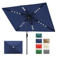 thumbnail image 1 of Solar Rectangular Patio Umbrella 10' x 6.5' with LED Lights–UV Protection–Fade Resistant–Crank Lift & Push Button Tilt–Vented Canopy & 6 Sturdy Ribs–Outdoor Sunshade for Patio, Garden, Deck–Navy Blue, 1 of 8