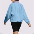 thumbnail image 4 of ZUKMRJPC Womens Half Button Pullover Sweatshirt Long Sleeve Color Block Fleece Sweatshirt Oversized Warm Loose Mock Neck Tops with Pocket, 4 of 7