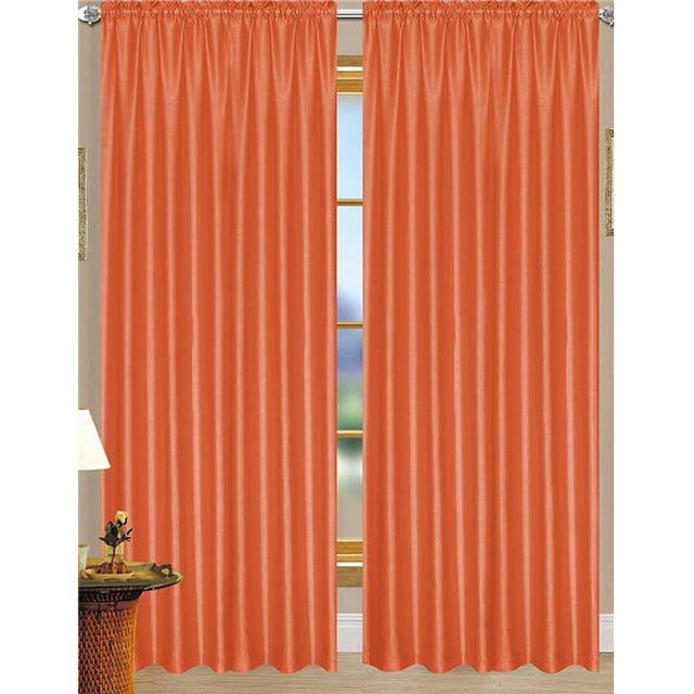 RT Designers Collection PNN03159 Panneau de Rideau en Faux Soie Nikki 54 x 84 Po. Poche pour Tringle, Orange Néon