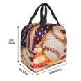 thumbnail image 3 of Honeii Baseball Ball With Flag Print Lunch Bag Women, Lunch Box Lunch Bag for Women Adult Men, Small Leakproof Cute Lunch Tote Large Capacity Reusable, 3 of 8