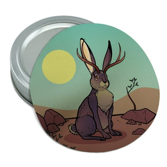 Cartoon Jackalope Round Rubber Non-Slip Jar Gripper Lid Opener