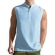 thumbnail image 1 of pstuiky Camiseta sin mangas para hombre, Camisa básica semiabierta sin mangas para hombre de verano, informal, de color sólido, sin mangas, con solapa y cuello de jardín Camisas para hombres l, 1 of 8
