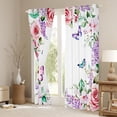 thumbnail image 3 of Manfei Watercolor Butterfly Black Out Curtains,Purple Lavender Curtains Pack of 2 (42x63 Each),Pink Rose Floral Bedroom Curtains For Girls Teens,Microfiber Bedroom Decor, 3 of 6