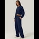 thumbnail image 5 of Conjunto de Chándal de 2 Piezas para Mujer: Sudadera Corta con Parte Delantera y Pantalón Deportivo de Pierna . Conjunto de Estar por Casa. Azul Marino M, 5 of 8