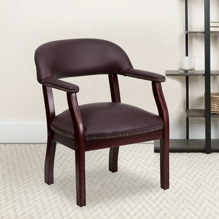 UPC: 0847254033022 | Flash Furniture Burgundy LeatherSoft Conference Chair with Accent Nail Trim