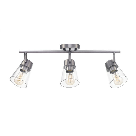 Globe Electric 91005453 Clive 3 Light 24" Wide Fixed Rail Linear Ceiling Fixture - Grey
