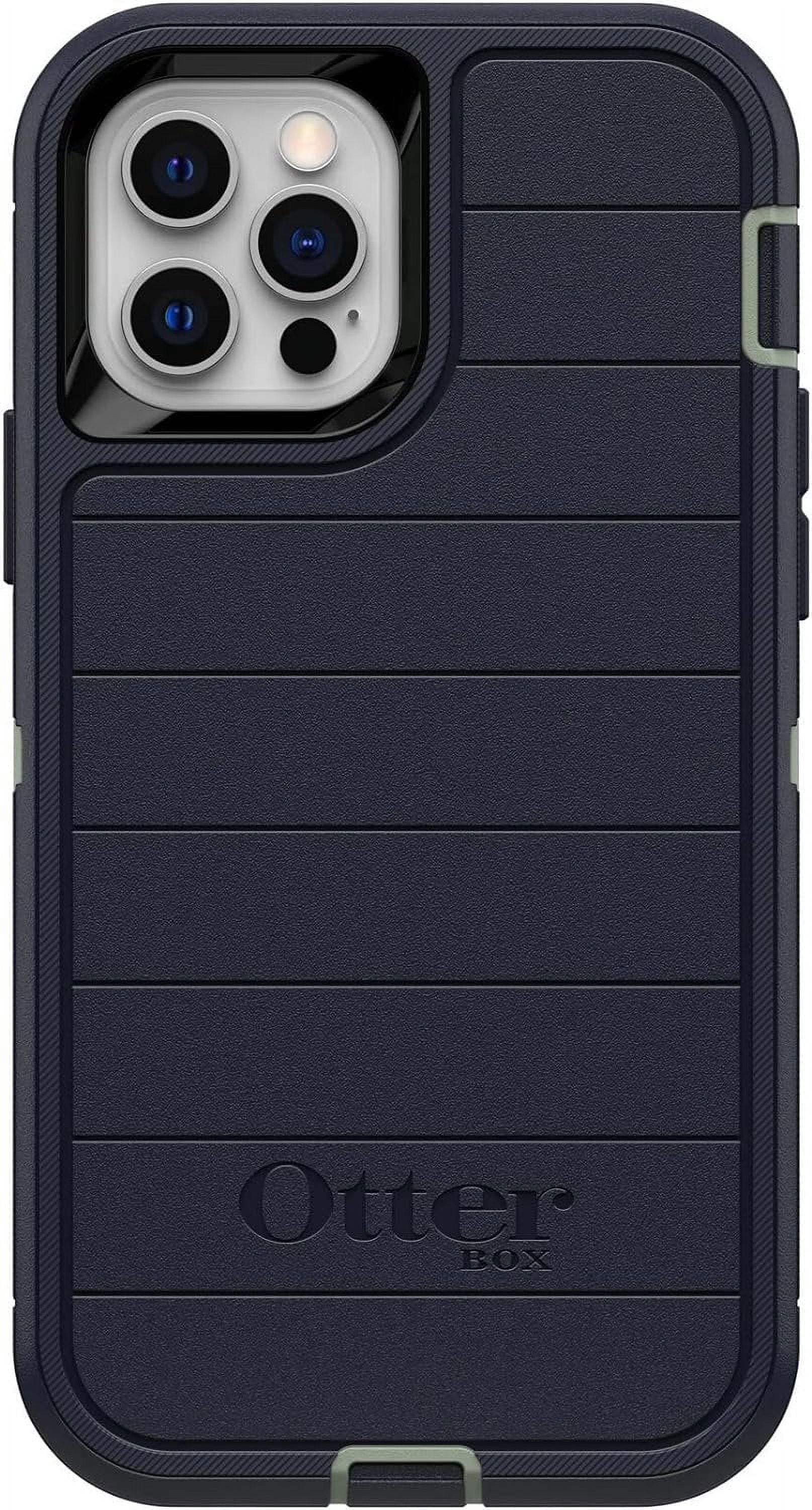 OtterBox Defender Series Case for iPhone 12 & iPhone 12 Pro Only - Holster Clip Included - Microbial Defense Protection - Non-Retail Packaging - Varsity Blues Sage/Blue
