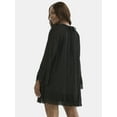 thumbnail image 5 of Time and Tru Women's and Women's Plus Crinkle Mini Dress with Back Tie, Sizes XS-4X, 5 of 9
