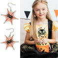thumbnail image 6 of BNNG Halloween Theme Earrings Lightweight Cartoon Pumpkin Drop Dangle Earrings Trick Or Witch Cat Bats Earrings For Women Halloween Party Jewelry Wacky Bat Earrings, 6 of 8
