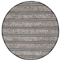SAFAVIEH Natura Laird Geometric Cotton Area Rug, Black/Ivory, 6' x 6' Round