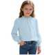 thumbnail image 5 of Crop Top Camisas de Manga Larga para las Mujeres Color Sólido Fleece Elástico de Manga Larga Puño Plegado Cuello Dulce Y Adorable Camisas de Niños para Niños Camisas de Manga Larga para Niños, 5 of 6