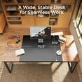 thumbnail image 5 of Huuger 71 x 31.5 Inch Desk with Power Outlets & USB-C, 1.2 Inch Thicker Desktop, Robust Metal Tubes, Deep Computer Desk, Heavy Duty Office Desk, Work Desk, Rustic Brown and Black, 5 of 9