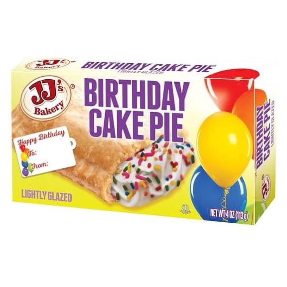 JJ's Bakery Birthday Cake Pie Snack Pies, Individual Dessert, Fresh-Baked, Nut-Free, Kosher Parve, 4 Oz Each (Pack of 12)