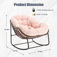thumbnail image 3 of Villeston Outdoor Rattan Rocking Chair, Striped Upholstery, Pink, 3 of 10